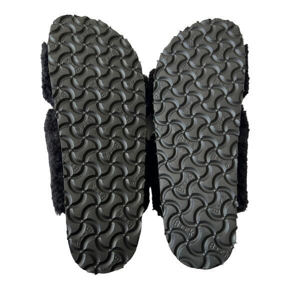 Papillio Birkenstock Daytona Shearling Black Platform Sandals Women Size 39 EU - Picture 15 of 16